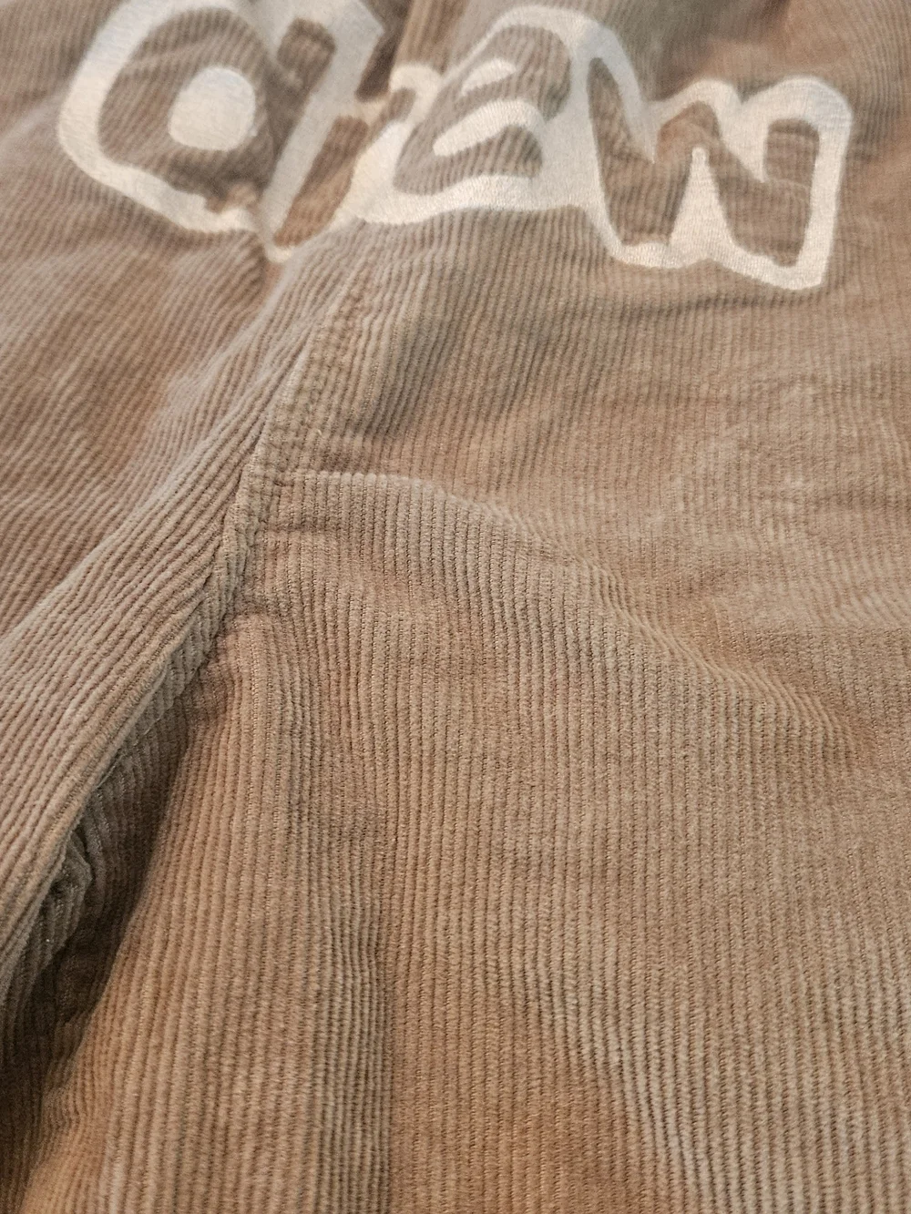 drew house Tan Corduroy Kids Shorts with White 'draw' Logo